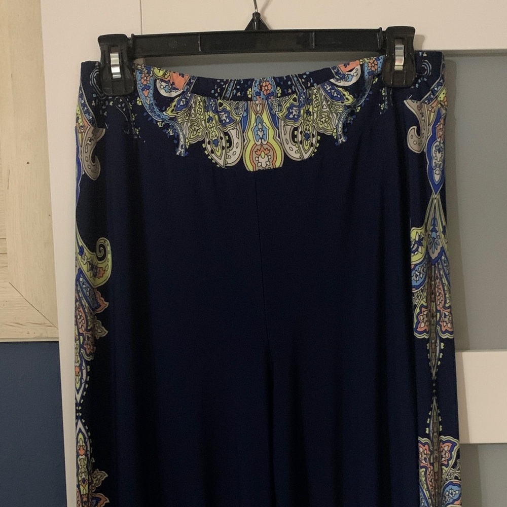 Cato Navy Paisley Wide Leg Pants - Picture 5 of 7